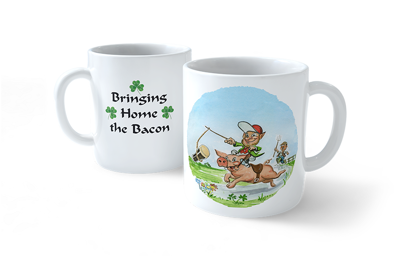 Bringing Home the Bacon Leprechaun Mug