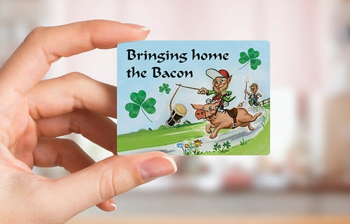 Bringing Home The Bacon Leprechaun Fridge Magnet